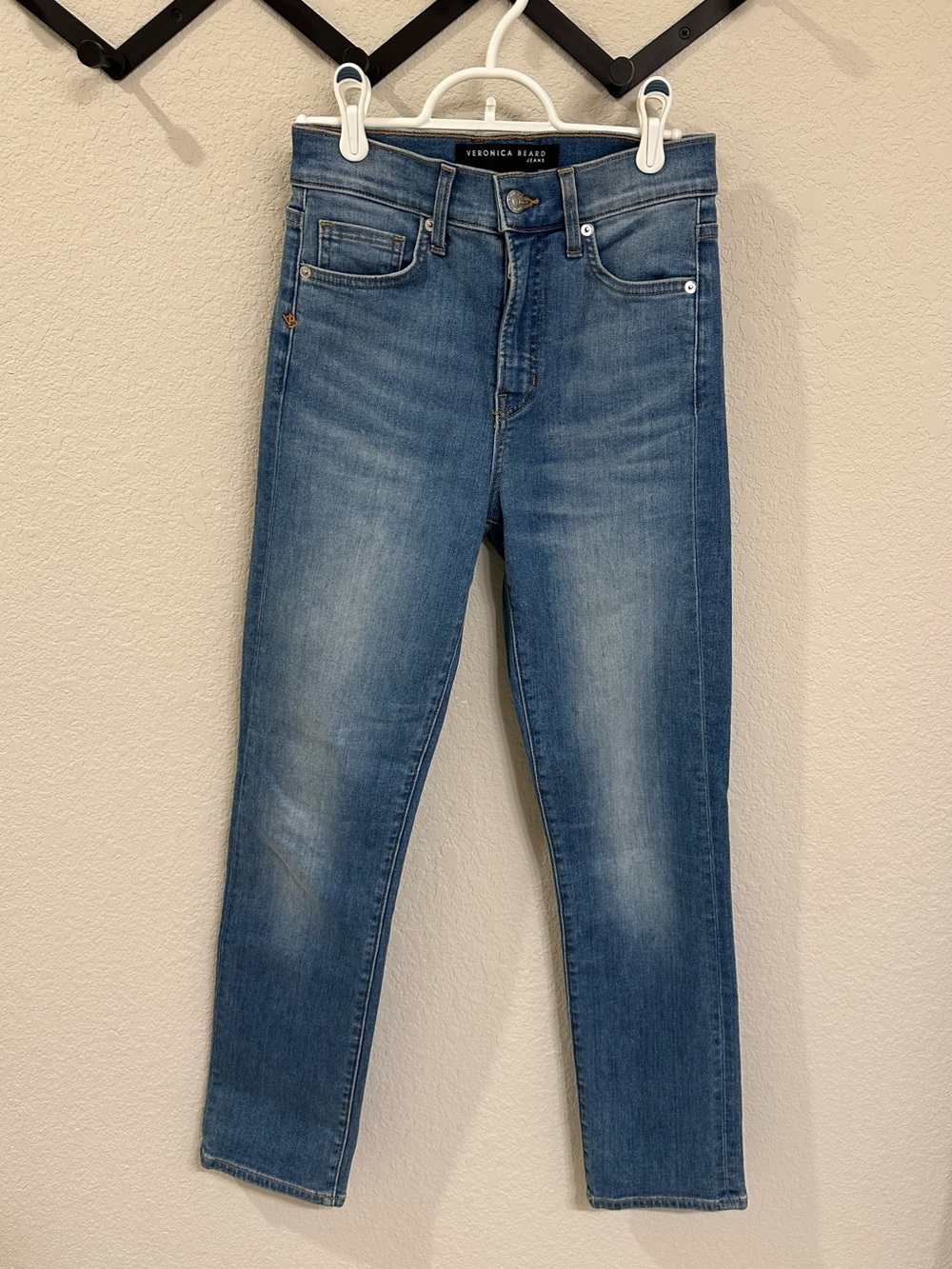 Veronica Beard Ryleigh Slim Straight High Rise Jeans Size 25 Lakeshore Wash